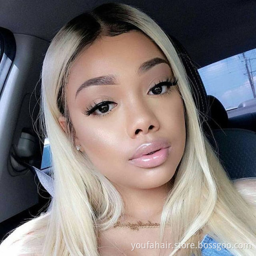 12A 100% Raw Brazilian Human Hair Ombre Color 1b/27 Bundles with HD Lace Frontal Closures Virgin Hair Weave Extension Vendors